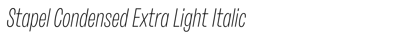 Stapel Condensed Extra Light Italic image